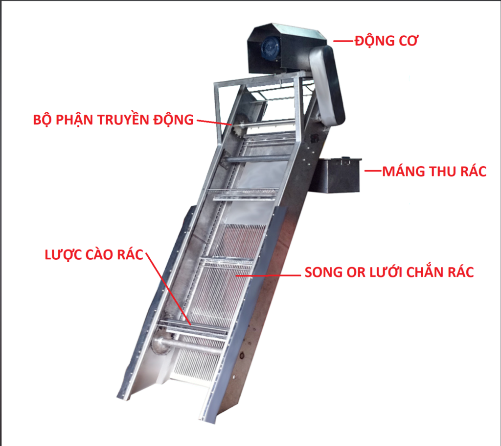 Máy tách rác lược cào: Cấu tạo, nguyên lý làm việc và giá thành 1 Cau tao cua may tach rac luoc cao